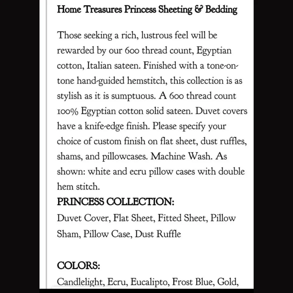 Nwot Home Treasures luxury duvet Egyptian 600tc Italian sateen Firm price